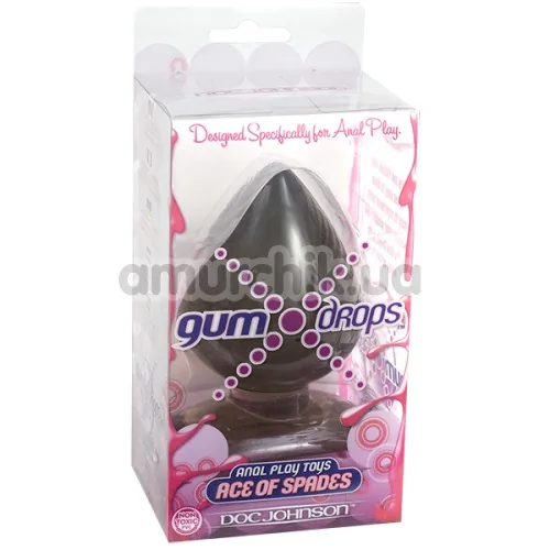 Анальна пробка Gum Drops Ace of Spades велика, сіра