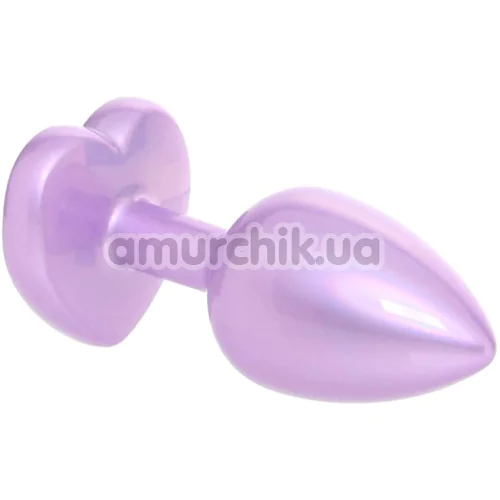 Анальна пробка з фіолетовим кристалом Jewel Small Amethyst Heart Plug, фіолетова