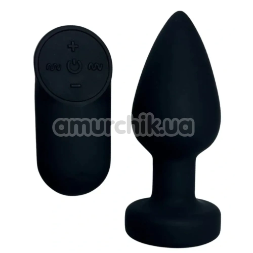 Анальная пробка с подсветкой Passion Play Vibrating Buttplug With LED Lights M, черная