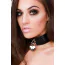 Нашийник зі срібним замочком Kinky Diva Collar Me! Heart-Lock-Key Collar, чорний - Фото №4