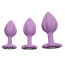 Набор анальных пробок с фиолетовым кристаллом Alume Silicone Plug, фиолетовый - Фото №3