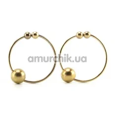 Прикраси для сосків Nipple Bull Rings, золоті - Фото №1