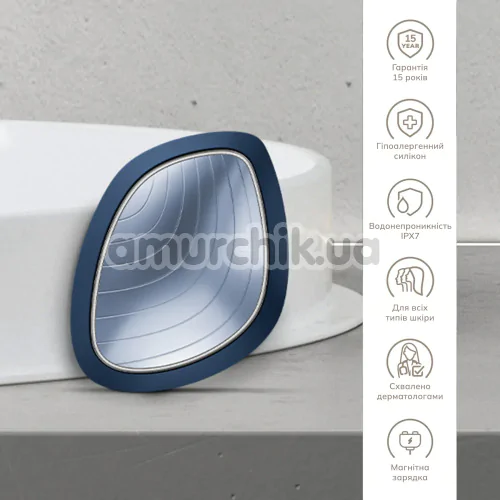Ультразвуковой массажер-маска для лица Geske Sonic Warm & Cool Mask 9 in 1, синий