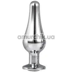 Анальная пробка с прозрачным кристаллом Gleaming Love Small Pleasure Plug, серебряная - Фото №1