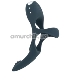 Виброкольцо для члена Boners Triple Stimulating Cockring, синее - Фото №1