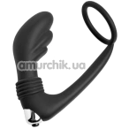 Вибростимулятор простаты с эрекционным кольцом Master Series Prostatic Play Cock Ring Vibrating Prostate, черный - Фото №1