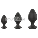 Набір з 3 анальних пробок Boss Series Anal Plugs Set, чорний - Фото №1