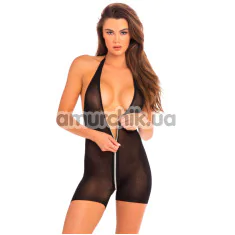 Боди Hot Short Zip Bodysuit, черное - Фото №1