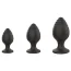 Набор из 3 анальных пробок Boss Series Anal Plugs Set, черный - Фото №1