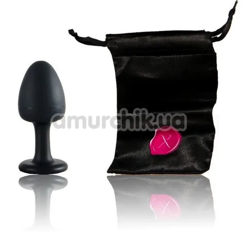 Анальная пробка с розовым кристаллом Dorcel Geisha Plug M, черная