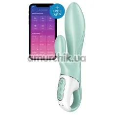 Вібратор Satisfyer Air Pump Bunny 5+, бірюзовий - Фото №1