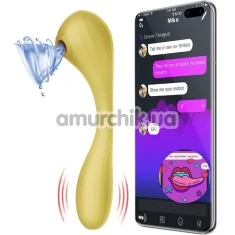 Вибратор с вакуумным стимулятором Magic Motion Magic Bobi, желтый - Фото №1