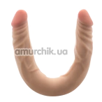 Двокінцевий фалоімітатор Dr. Skin+ 14, тілесний - Фото №1