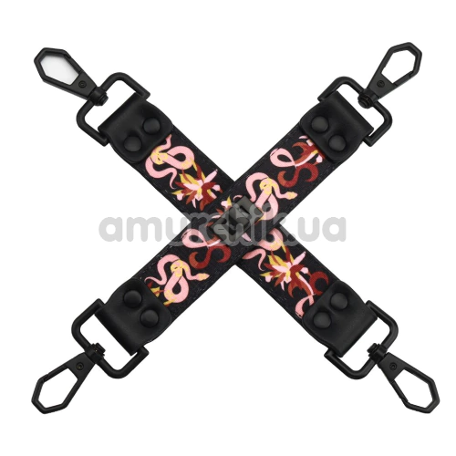Бондажний набір Lockink The Flowering Serpent Leather Bondage Restraint Set 12PC, чорний