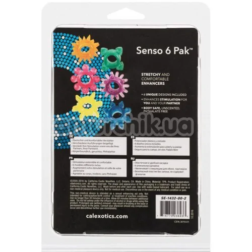 Эрекционное кольцо CalExotics Senso 6 Pak, в ассортименте