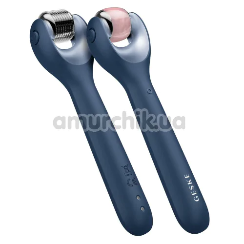Масажер-ролер для обличчя з мікроголками Geske MicroNeedle Face Roller 9 in 1, синій