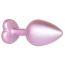 Анальная пробка с прозрачным кристаллом Exclusivity Jewellery Pearl Pink Heart Plug М, розовая - Фото №1