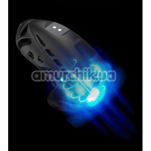 Пояс верности с электростимуляцией Lockink Sevanda Nautilus Estim Remote Control Chastity Cage, черный