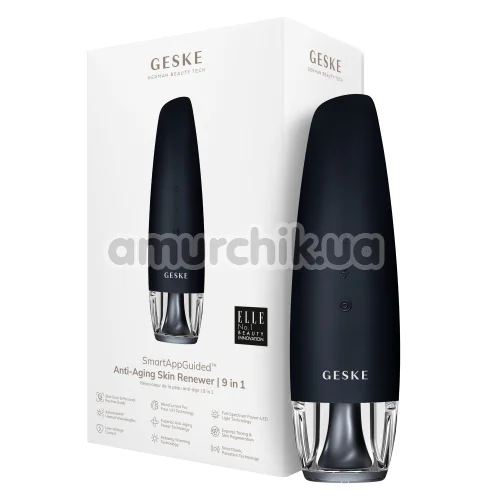 Микротоковый LED-излучатель для восстановления кожи лица Geske Anti-Aging Skin Renewer 9 in 1, черный