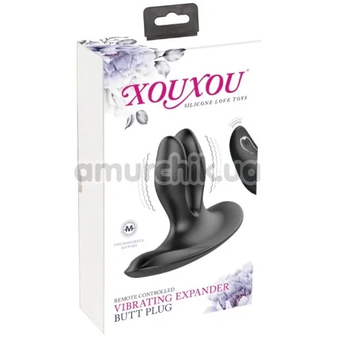Анальная пробка с вибрацией XouXou Vibrating Expander Butt Plug, черная