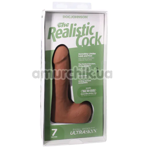Фаллоимитатор Doc Johnson The Realistic Cock With Balls 7, светло-коричневый