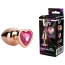 Анальна пробка з рожевим кристалом Gleaming Love Gold Plug Heart S, золота - Фото №6