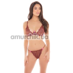 Комплект Staying In 2-Piece Set, бордовый: бюстгальтер + трусики-стринги - Фото №1