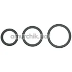 Набор эрекционных колец Hombre Snug Fit Silicone Thin C-Rings, серый - Фото №1