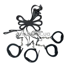 Фиксаторы для рук и ног Punishment 5-Piece Bed Restraints, черные - Фото №1