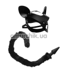 Набор Tailz Black Cat Tail Anal Plug & Mask Set: анальная пробка + маска, черный - Фото №1