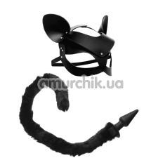 Набор Tailz Black Cat Tail Anal Plug & Mask Set: анальная пробка + маска, черный - Фото №1
