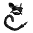 Набір Tailz Black Cat Tail Anal Plug & Mask Set: анальна пробка + маска, чорний - Фото №1