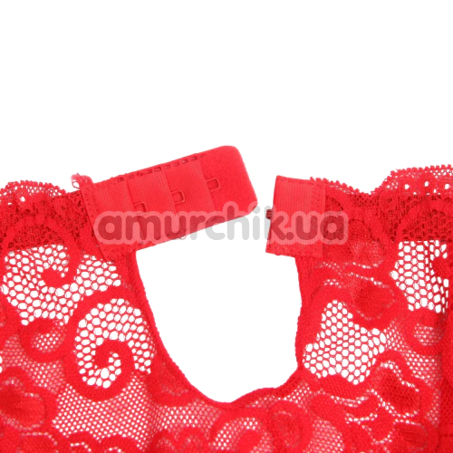 Комплект Star Night Lace Floral Set, красный: пояс для чулок + трусики-стринги
