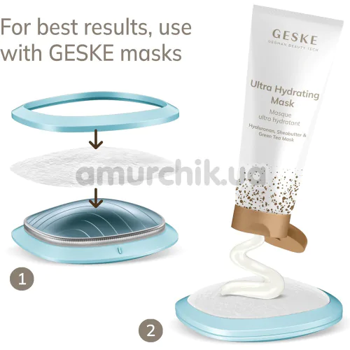 Ультразвуковой массажер-маска для лица Geske Sonic Warm & Cool Mask 9 in 1, бирюзовый