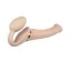 Безремневой страпон с вибрацией Strap-On-Me Vibrating Bendable Strap-On M, телесный - Фото №2