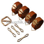 Фиксаторы для рук и ног Lockink Hogtie Set, коричневые - Фото №1