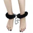 Фиксаторы Fetish Pleasure Fluffy Leg Cuffs, чёрные - Фото №5