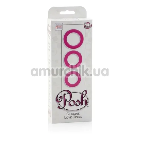 Набор эрекционных колец Posh Silicone Love Rings, 3 шт розовый