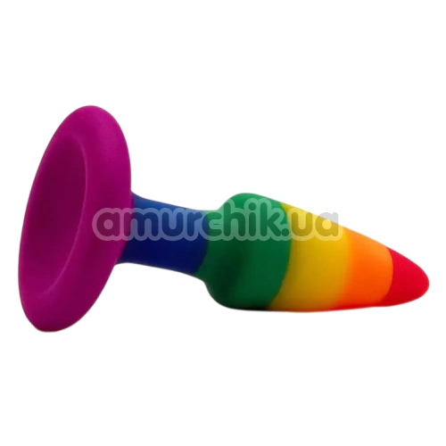 Анальная пробка Alume Silicone Pride Plug М, радужная