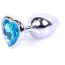 Анальна пробка із блакитним кристалом Exclusivity Jewellery Silver Heart Plug, срібна - Фото №1