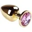 Анальна пробка з рожевим кристалом SWAROVSKI Gold Pink Topaz Big, золота