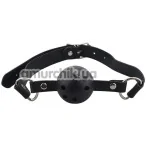 Кляп Breathable Ball Gag с отверстиями, чёрный - Фото №1