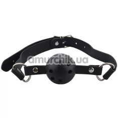 Кляп Breathable Ball Gag с отверстиями, чёрный - Фото №1