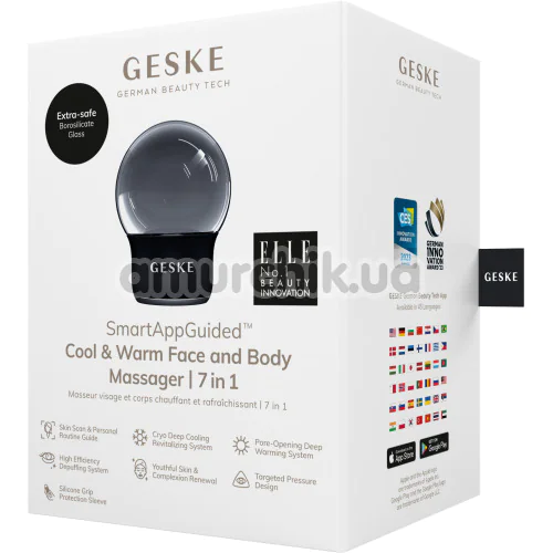 Массажер для лица и тела Geske Cool & Warm Face and Body Massager 7 in 1, черный