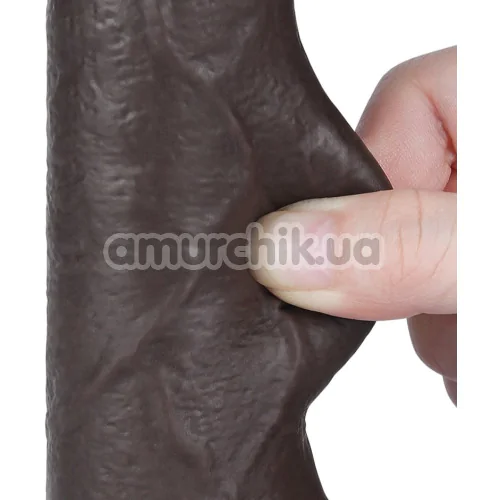 Фаллоимитатор Sliding-Skin Dual Layer Dong 7 с закрытой головкой, коричневый