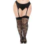 Панчохи Leg Avenue Wild Rose Net Thigh Highs, чорні - Фото №5
