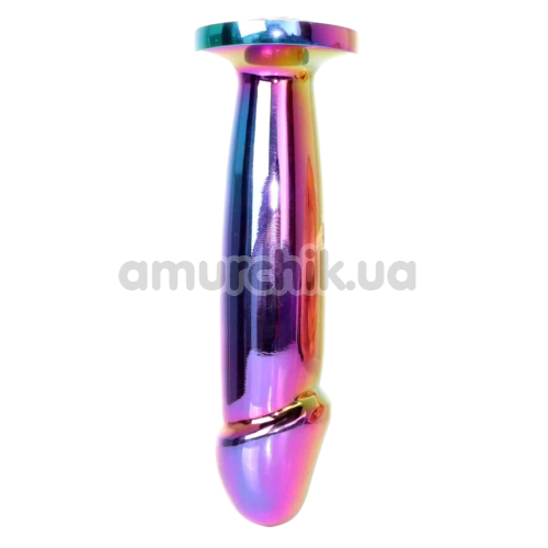 Анальная пробка с радужным кристаллом Exclusivity Jewellery Multicolour Penis Plug М, радужная