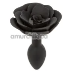 Анальна пробка Forbidden Small Rose Anal Plug, чорна - Фото №1