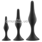 Набор анальных пробок Luxe Beginner Plug Kit, черный - Фото №1