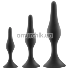 Набір анальних пробок Luxe Beginner Plug Kit, чорний - Фото №1
